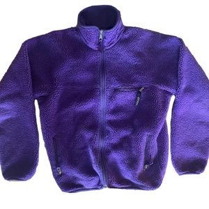 PATAGONIA | VTG 2001 Retro X Cardigan Eggplant Purple Fleece Deep Pile Sherpa S